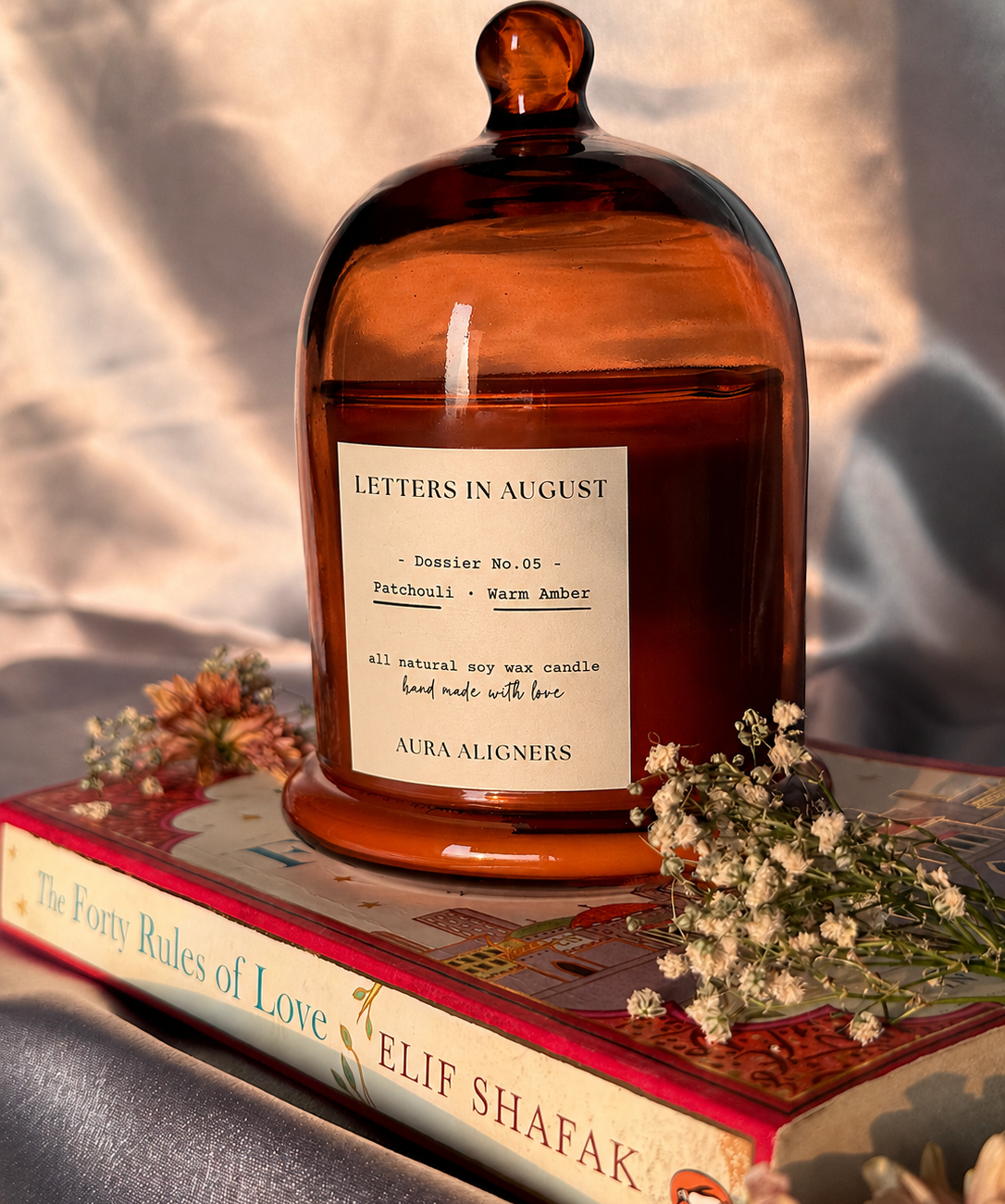 Letters in August Candle | Pachouli Amber